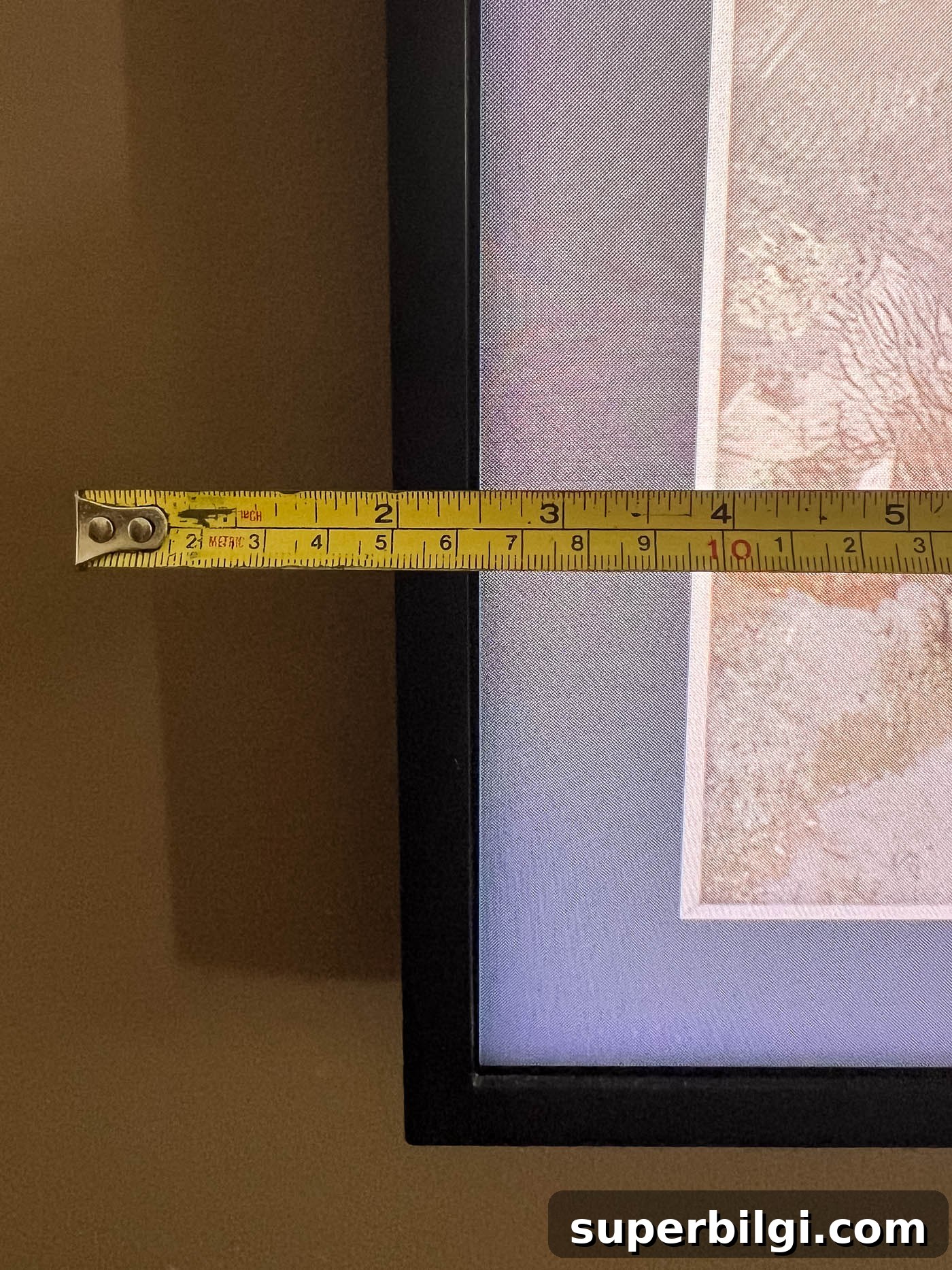 measuring the front trim of the TV