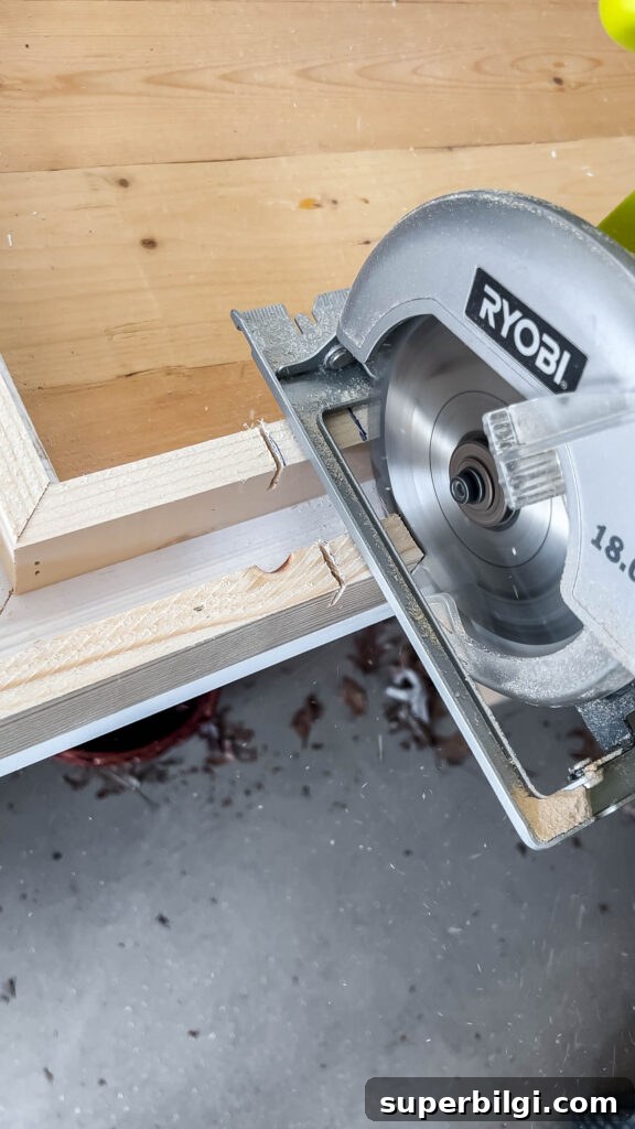 notched out board for the sensor for a Frame TV frame.