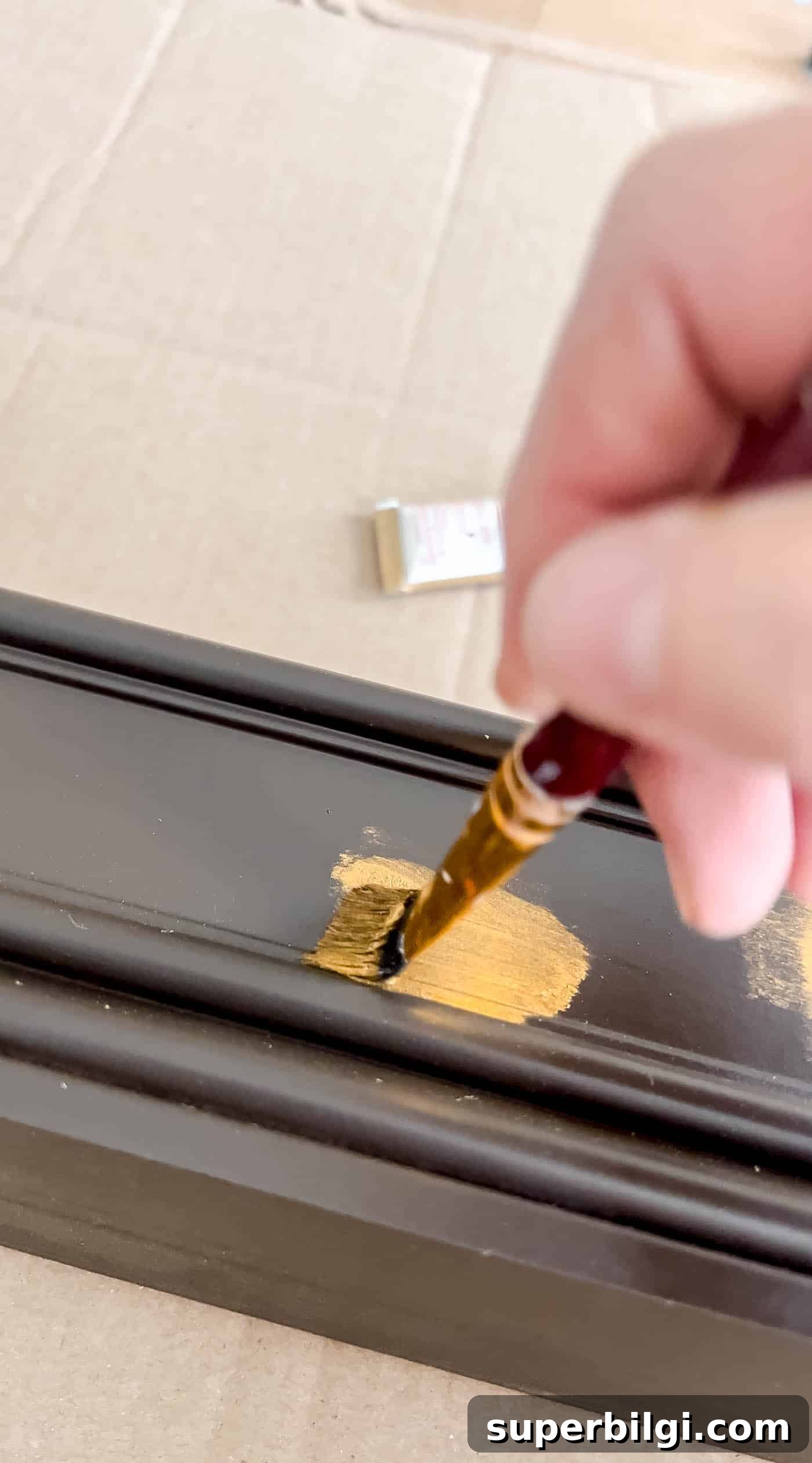 rub n buff on a DIY frame for a Frame TV.