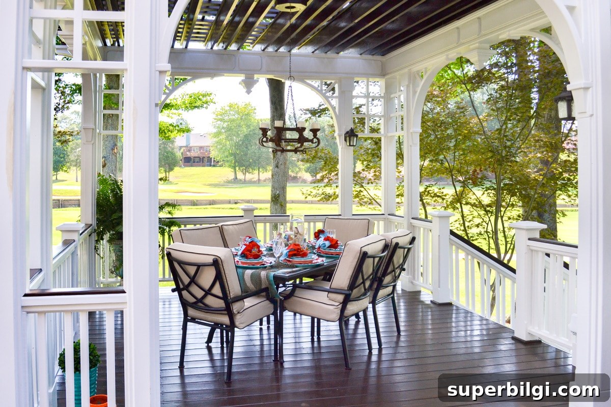 Elegant Home Ideas, Fourth of July Decor and Summer Entertaining 8 a styled outdoor table in a gazebo