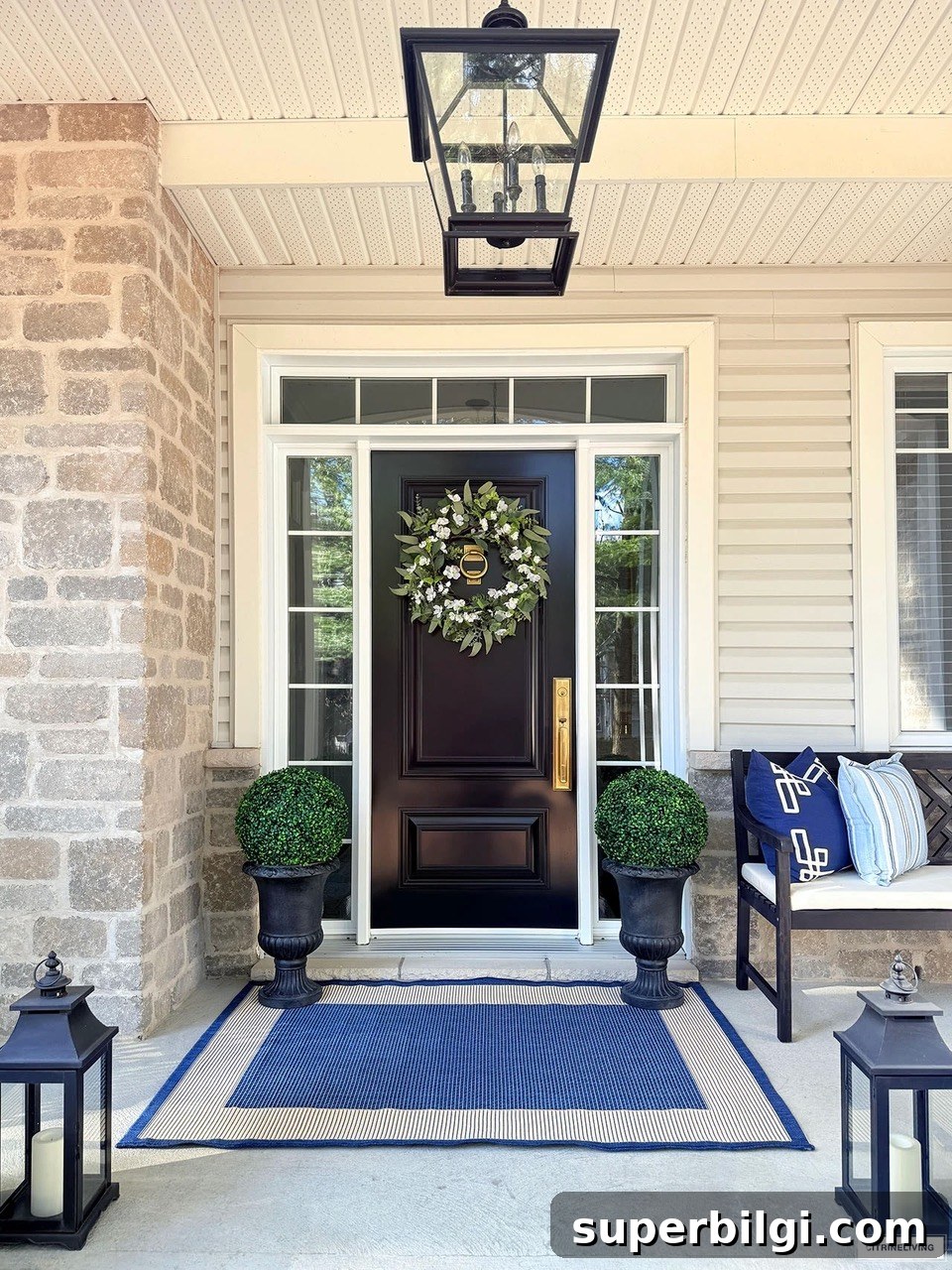 Coastal Cottage Front Porch Ideas and DIY Wall Molding 4 summer front porch refresh