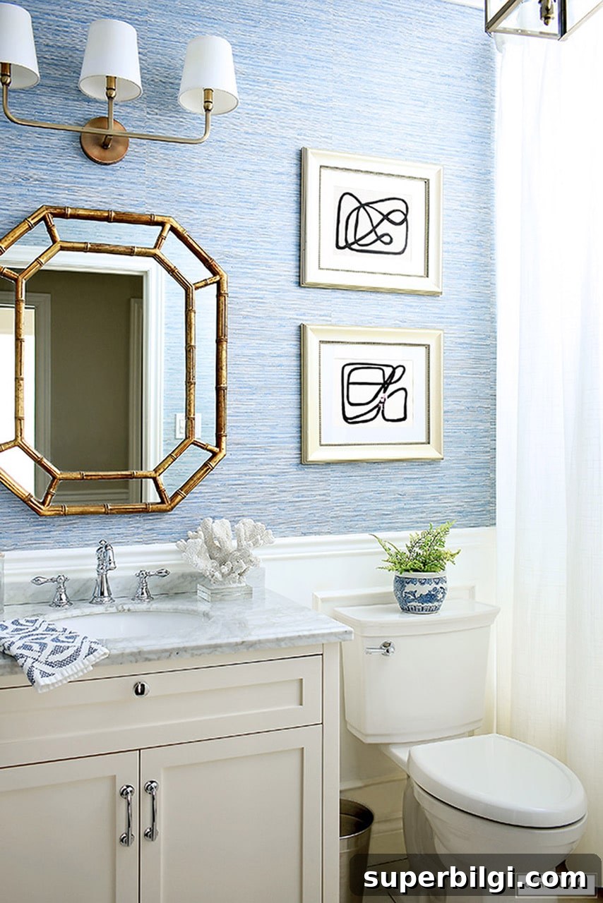 Cozy Fall Decor Ideas: DIY Projects and August Home Inspiration 10 small blue and white bathroom