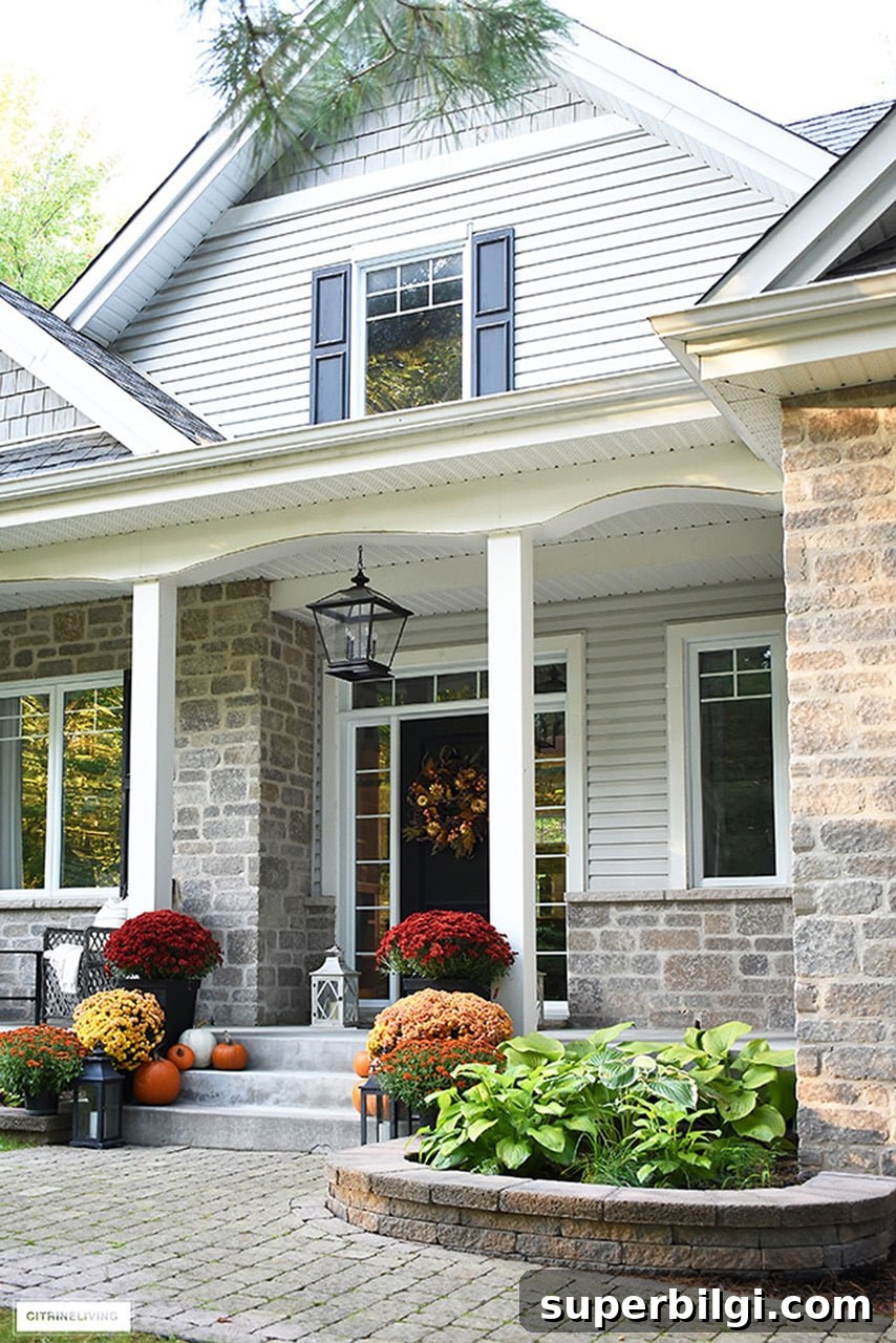 Get Your Home Ready for Fall: Decorating and Decluttering Tips 12 fall front porch from citrine living blog
