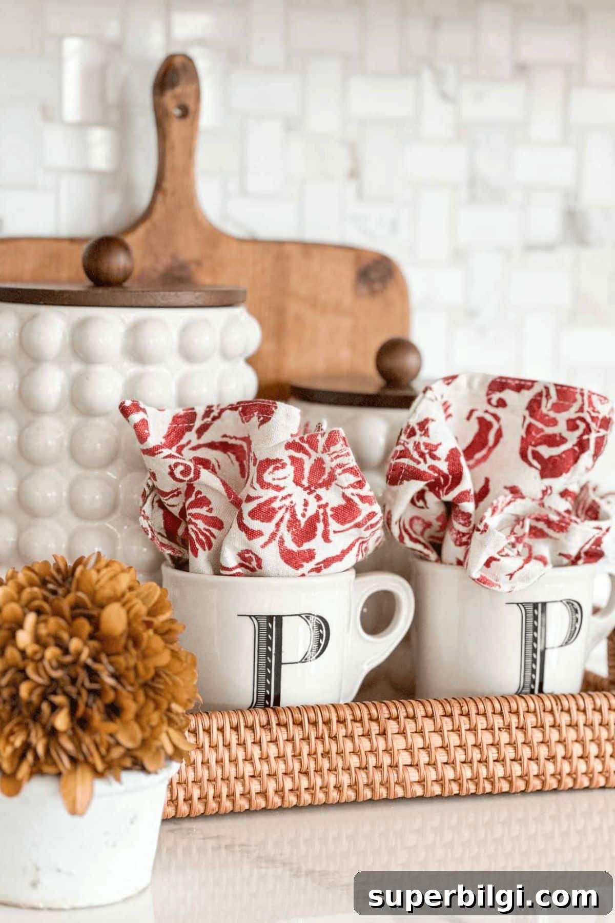 Cozy Fall Decorating Ideas, Free Printables and Dream Home Tour 6 fall decor in the kitchen.