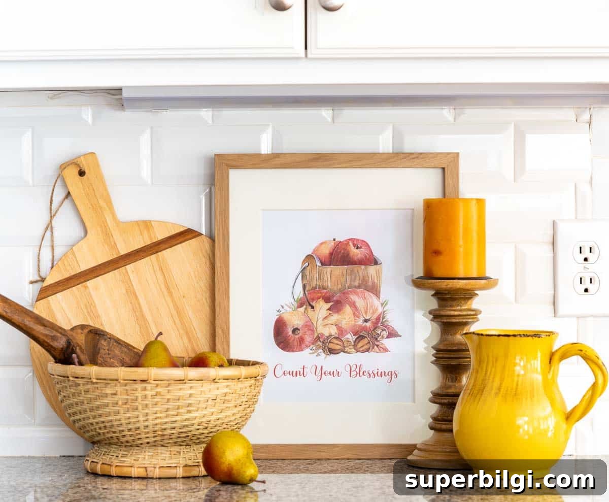 Cozy Fall Decorating Ideas, Free Printables and Dream Home Tour 8 apple picking fall printable art