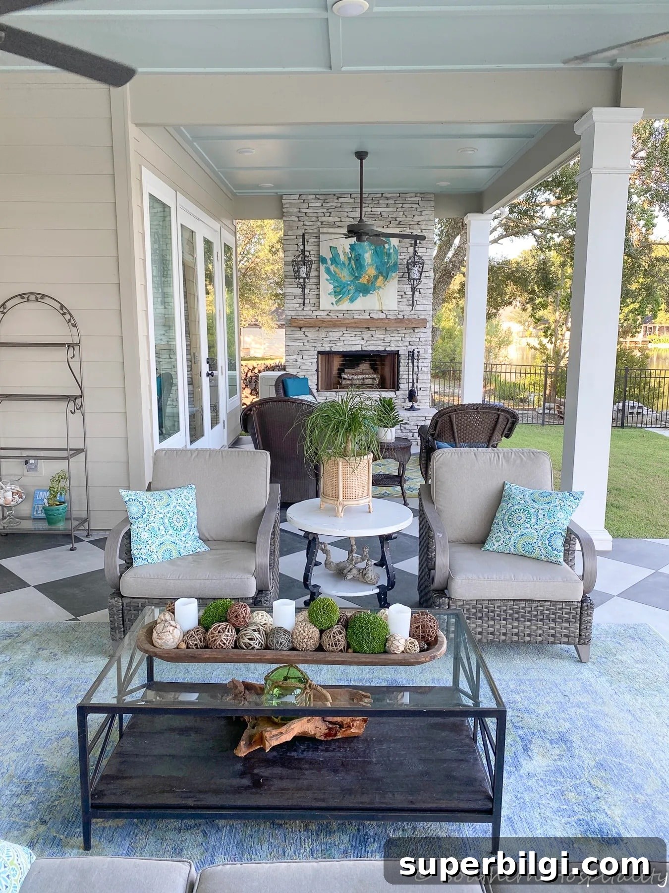Fall Kitchen Decor Ideas: Faux Pumpkins and Mantel Inspiration 10 lake house porch update